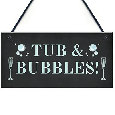 Image of RED OCEAN Novelty Hanging Hot Tub Lazy Spa Signs Home Decor Garden For