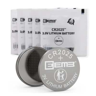 Image of EEMB 5 PACK CR2025 Battery 3V Lithium Button Coin Cell Batteries 2025 for Key FOBs, calculators, counters, Watches, Heart Rate Monitors, Glucose monitors and More