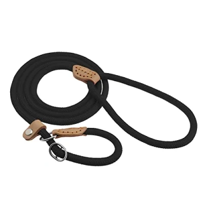 Image of VGOL Dog Leash Slip Lead Braided Rope Durable Pet Strong Training Traffic Walking for Large Medium Dogs Small Puppy Black