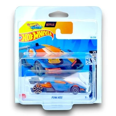Image of Hot Wheels Punk Rod (Grey, Orange &amp; Black) 1/5 Squad 2024 26/250 (Short Card) COMES IN A GENUINE KLAS CAR KEEPER PROTECTOR CASE HTC98