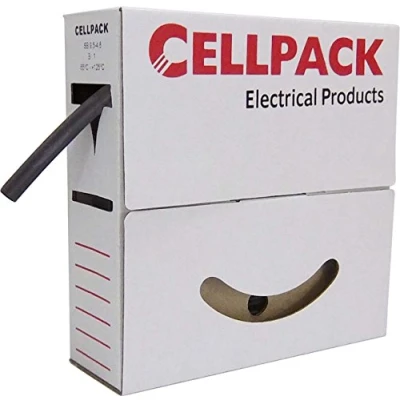 Image of CellPack 127111 Heat Shrink Tube Without Adhesive Black 6 mm Rate 3:1 10 m