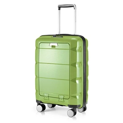 Image of HAUPTSTADTKOFFER Britz Carryon with laptop compartment Hard shell suitcase trolley expandable, TSA, 4 wheels, 55 cm, 34 liters, light green