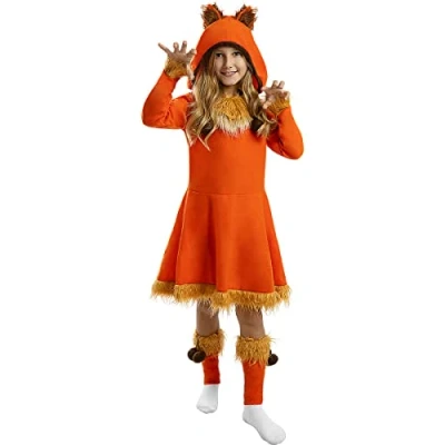 Image of Funidelia Fox Costumes for girl Animals kids, accessory fancy dress &amp; props Halloween, carnival parties Size 3 4 years Orange