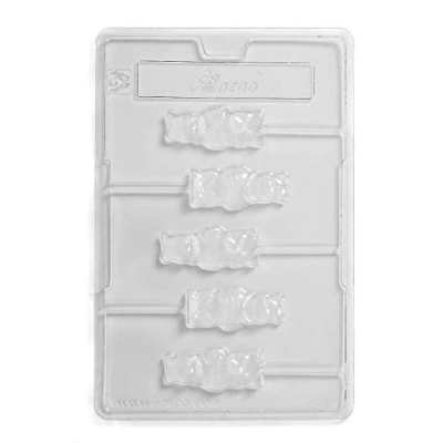 Image of Teddy Bear Lolly Chocolate Mould 5 Cavity