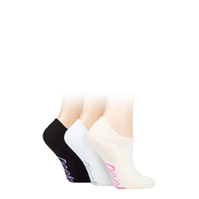 Image of Women&#039;s 3 Pair Jeep Bamboo No Show Socks Cream / Black White 4 8 Ladies