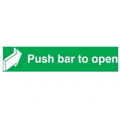 Image of Sitesafe Fire Exit Push Bar to Open Vinyl Sign 600 x 75mm