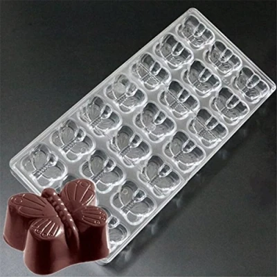 Image of VALINK DIY 3D Butterfly Shape Plastic Polycarbonate Chocolate Molds, Candy Decorating Moulds, Bakeware Pan, Baking Cake Tools, Bar Mould, Ice Tray 13.5cm x 27cm 2.5cm