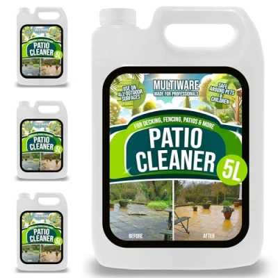 Image of MultiWare Patio Cleaner Spray and Walk Away Decking Algae Remover Moss Killer Easy To Use Safe With Pets 5L Concentrate Makes 25L (4)