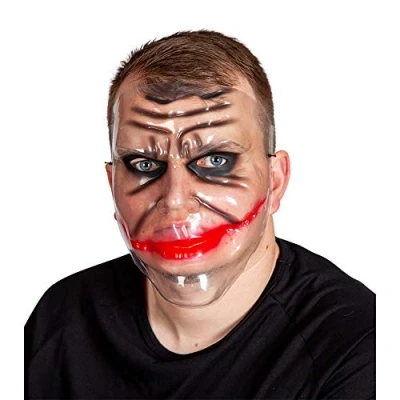 Image of Wicked Costumes Adult Evil Prankster Transparent Mask Fancy Dress Accessory