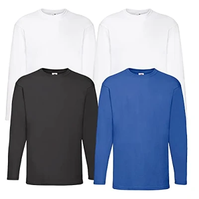 Image of Fruit of the Loom Men&#039;s Valueweight Long Sleeve Sports Top, L
