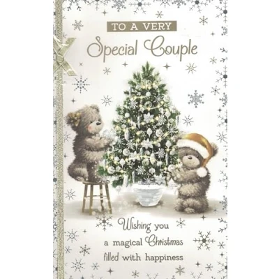 Image of Traditional Extra Large Special Couple Christmas Card, 12 x 8 inches, Page Insert