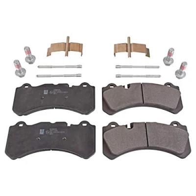 Image of 31408076 Brake pad set BLUE PRINT ADF124233 Front Axle prepared for wear indicator with fastening material attachment VOLVO: V60 I