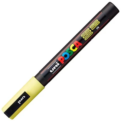 Image of Uni ball POSCA 186510 Marker with Fine Bullet Tip, 0.9 1.3 mm Line Width, Light Yellow, Yellow