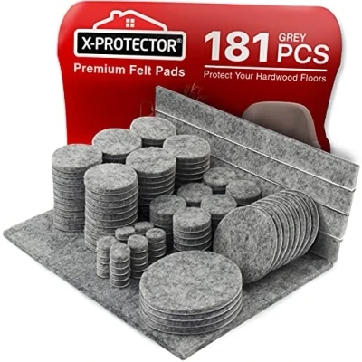 Image of Furniture Felt Pads X Protector 181 pcs Floor Protectors Premium for Feet. Protect Your Wood Floors!