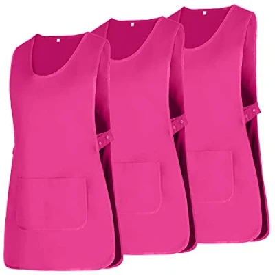 Image of MISEMIYA Package 3 Units APRON CLEANING WORK UNIFORM CLINIC HOSPITAL VETERINARY SANITATION HOSTELRY Ref.868 Large, Pink
