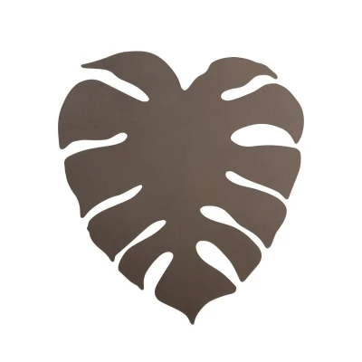 Image of TK Lighting Monstera wall light, leaf shape, 3 x G9, steel, brown