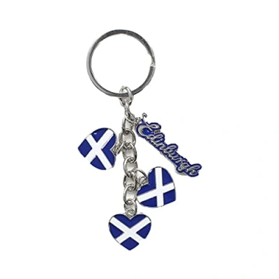 Image of Scottish Saltire Multi Keyring Keychain Scotland Bag Charm (Saltire Heart Multi)