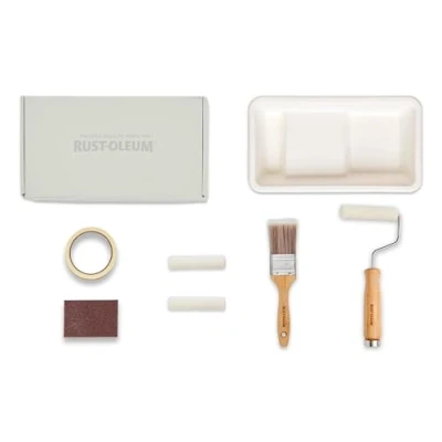 Image of Rust Oleum Ready to Roll Eco Paint Kit (Small) Bathroom Wood &amp; Cabinet Satin Delicate Greys
