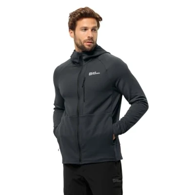 Image of Jack Wolfskin Men&#039;s Kolbenberg Hooded Fz M Fleece Jacket, Phantom,