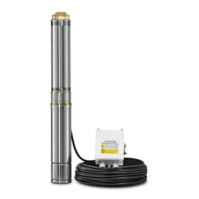 Image of TROTEC TDP 5500 E Deep Well Pump 6,000 l/h Stainless Steel Housing IP68 Black