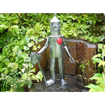 Image of giftwarez New Vintage Metal Wizard Of Oz Tin Man Garden Art Sculpture Ornament Large 79cm