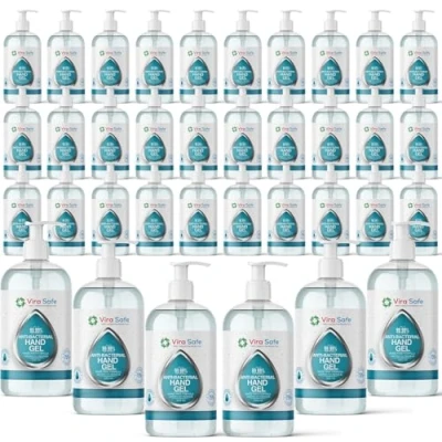 Image of 36 Bottles 500ml Alcohol Hand Sanitiser Vira Safe Gel 75% Antibacterial Aloe Germ Fighting Formula Kills 99% of Harmful Germs