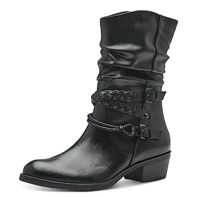 Image of Marco Tozzi Boots, Women&#039;s, Size: 4, Black High quality imitation leather