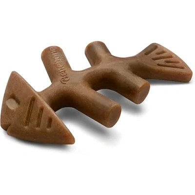Image of Benebone Indestructible Fishbone Dog Chew Toy For Aggressive Chewers, Long Lasting Tough Boredom Breaker Dogs, Real Jack Salmon Flavour, Giant Breeds, Made in the USA.
