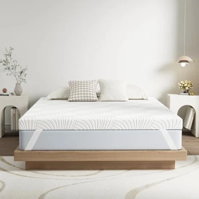 Image of Matoresu 10CM Mattress Topper Single Bed with Removable Washable Zipped Cover, High Density Foam for Pressure Relief, Firm (90x190x10cm)