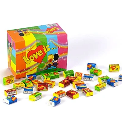 Image of Love is Chewing Bubble Gum Assorted All 5 Flavors 100pcs Box