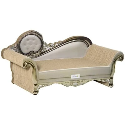 Image of PawHut Cat Scratching Bed Pet Furniture Post w/ Catnip Brown