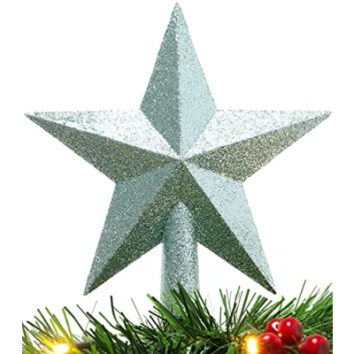 Image of Christmas Concepts® 20cm Glitter Tree Top Star Decoration Topper (Mint Green)