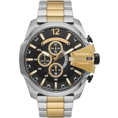 Image of Diesel Watch for Men Mega Chief, Chronograph Movement, 51 mm Tri Tone Stainless Steel Case with a Strap, DZ4581