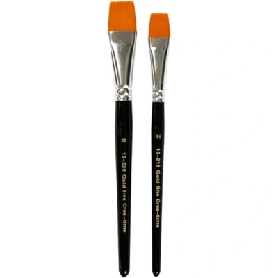 Image of Gold Line Acrylic Brush Set, size 16+20 , W: 17+24 mm, flat, 2asstd