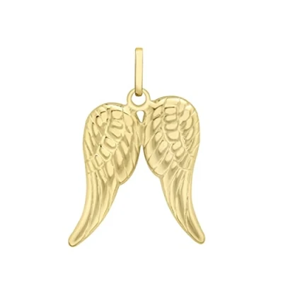 Image of Carissima Gold Women&#039;s 9 ct Yellow Angel Wings Charm Pendant