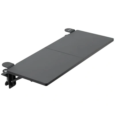 Image of VIVO Clamp on 30 x 12 inch Foldable DESK Extender, Wrist Support Arm Rest, Office Keyboard Tray, Side Table Extension Attachment, Black, EXT30