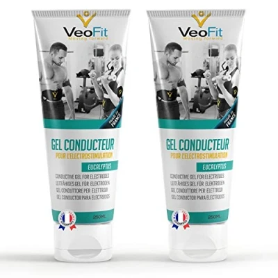 Image of VEOFIT Conductive Gel for Ab Belt Eucalyptus 2x250mL, Electrostimulators, EMS TENS Electrodes Improves electrode contact and protects the skin Made in France