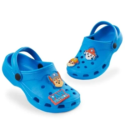 Image of Paw Patrol Boys Clogs with Removable Rubber Charms Gifts (Blue, 1 UK)