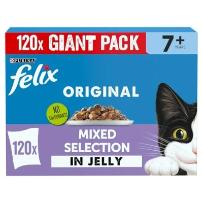 Image of FELIX ORIGINAL Senior Mixed Menu in Jelly Wet Cat Food 120x85g