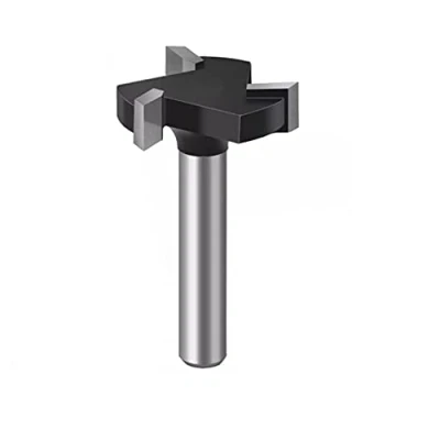 Image of ExcInter CNC Spoilboard Surfacing Router Bit,1 Pcs 1/4 Inch Round Shank 3 Wings Milling Cutter Planer Woodworking Tool(1 Cutting Diameter)