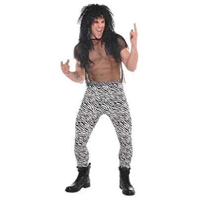 Image of amscan 843068 55 Adults Zebra Spandex Trousers 1 Pc