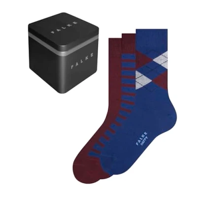 Image of Falke Happy Giftbox 3Pack Socks, Men&#039;s, Size: 9 11.5, Red/blue