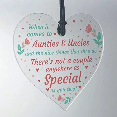 Image of RED OCEAN Novelty For Auntie And Uncle Acrylic Heart Gift From Niece Nephew Keepsake
