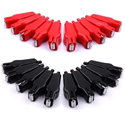 Image of ATOPLEE 10 Pairs Alligator Clips Electrical,20A Insulated Spring Loaded Truck Car Battery Heavy Duty for Electrical Testing, Circuit Connection, Experiment (Black and Red)