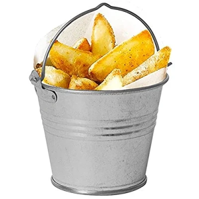 Image of Genware Galvanised Steel Serving Buckets 8.5cm Single
