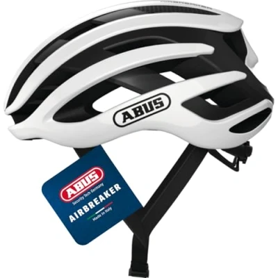 Image of ABUS AirBreaker Racing Bike Helmet High End for Professional Cycling Unisex, Men and Women White, Size M