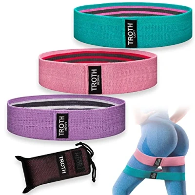 Image of TROTH Resistance Bands Set Band Women, Booty Exercise Band, Men, Home Gym Strength Training Equipment, Fitness Accessories for Pilates, Squat, Yoga &amp; Pull Up Workout