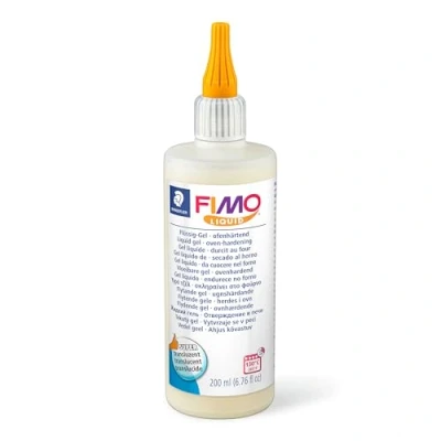 Image of STAEDTLER 8051 00 FIMO Liquid Oven Hardening Decorating Gel for Polymer Clay Modelling Translucent (1 x 200ml Bottle)