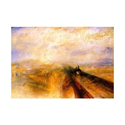 Image of Wee Blue Coo Turner Rain Steam Speed Great Western Rail Picture Wall Art Print
