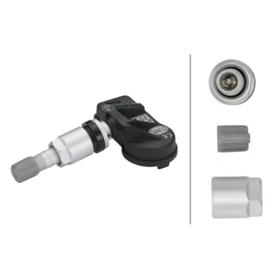 Image of 13227143, 13516165, 13589601, 13598773, 20922901 Wheel Sensor, tyre pressure control system HELLA 6PP 358 139 471 BMW: 4 Coupe, 5 Saloon, 7